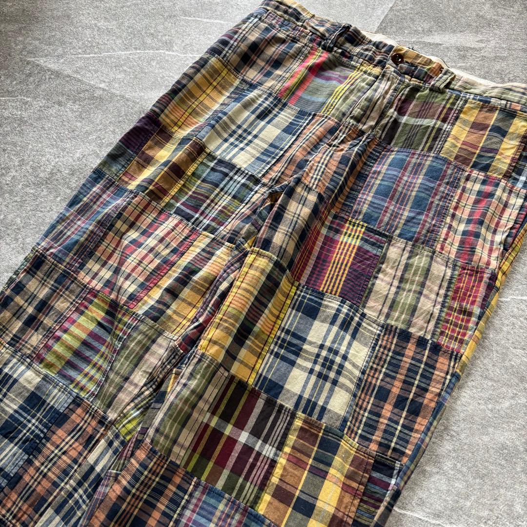 【お洒落】ラルフローレン パッチワークパンツ マドラスチェック W31 L30