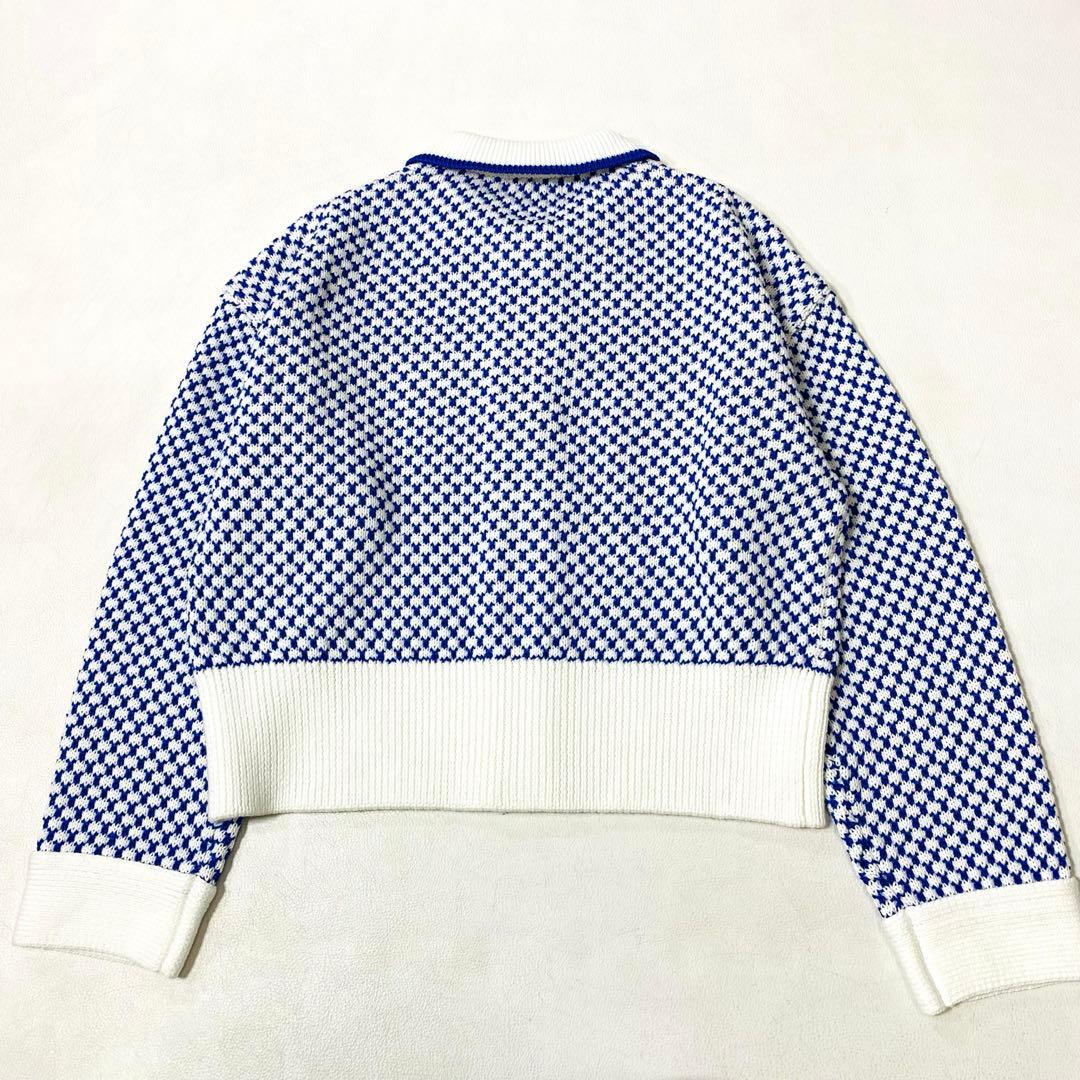 美品 LA MARINE FRANCAISE バイカラー模様編みカーディガン