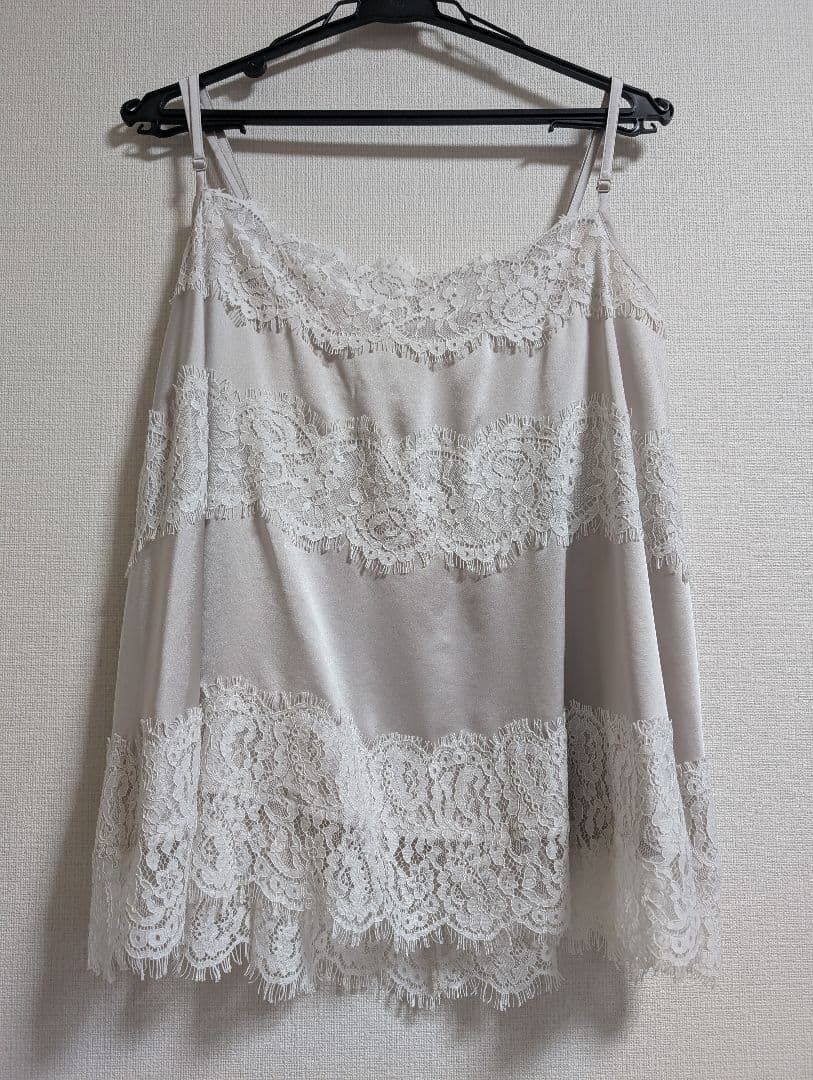 【けいやん。さん専用】カデュネ　レースキャミソール　グレージュ