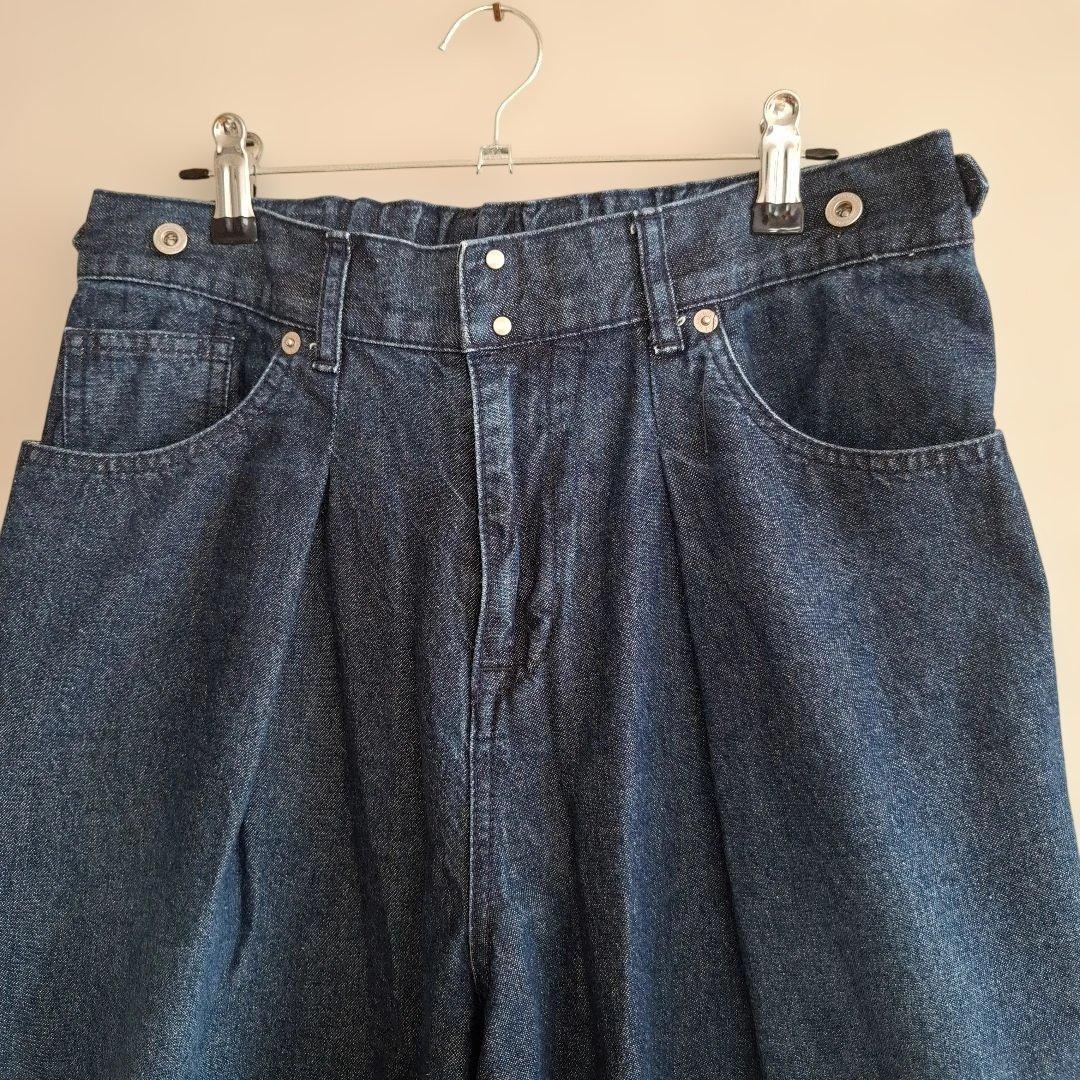 北欧暮らしの道具店 すっきり見えインタックのワイドデニムパンツ L