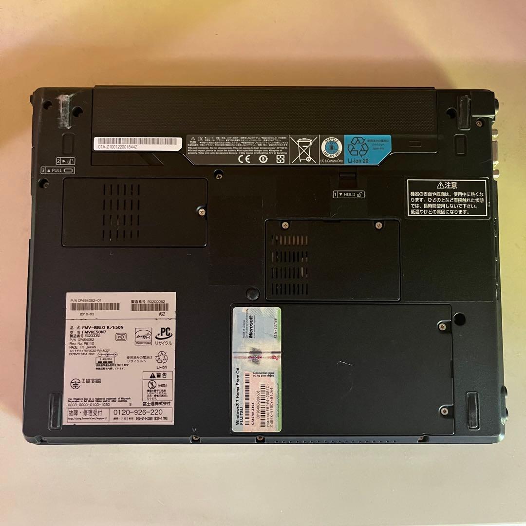 富士通　FMV-BIBLO R/E50N 12.1型　ノートパソコン　ブラック