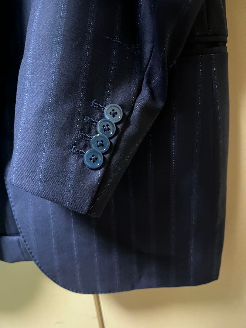 【美品】ISAIA イザイア　44 8R ストライプ スーツジャケット