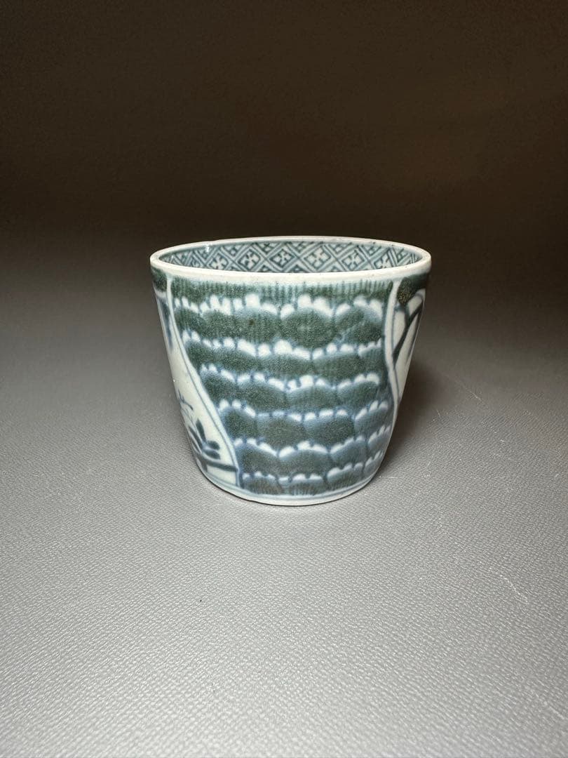 古伊万里　そば猪口　江戸時代後期　有田焼き　染付　白磁