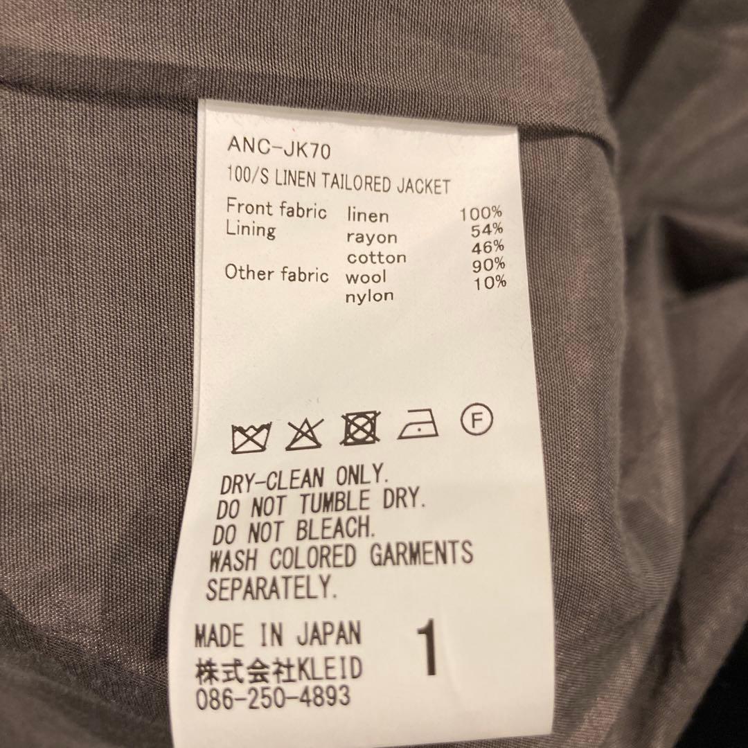 ジャケット・アウター 100/S LINEN TAILORED JACKET(BLACK) size1