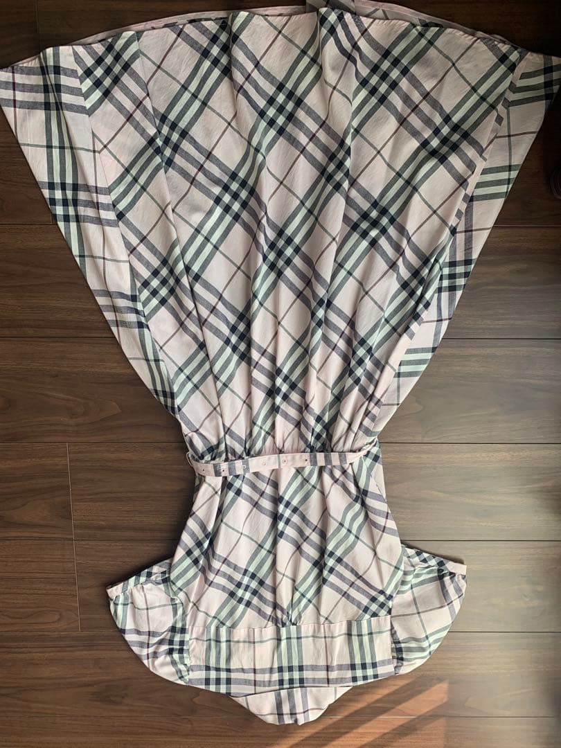 BURBERRY チェック柄ラップドレス 半袖　38