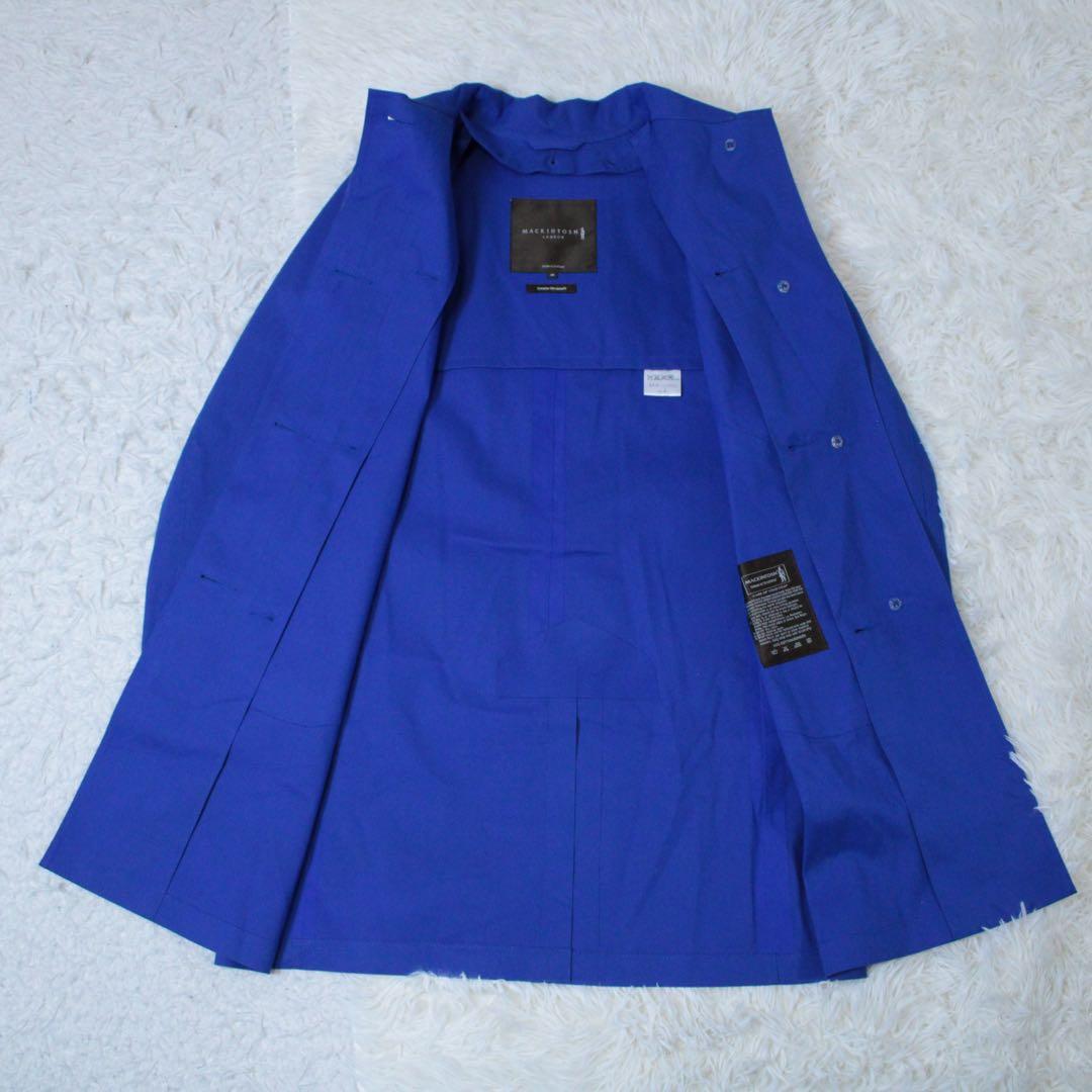 新品 MACKINTOSH ライナー付 ゴム引き ステンカラーコート 青 36