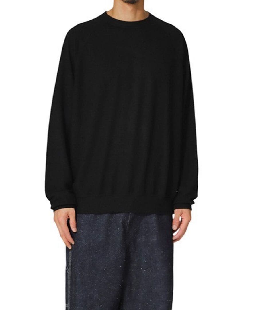 定価3万 WASHBLE WOOL RAGLAN CREW NECK SHIRT