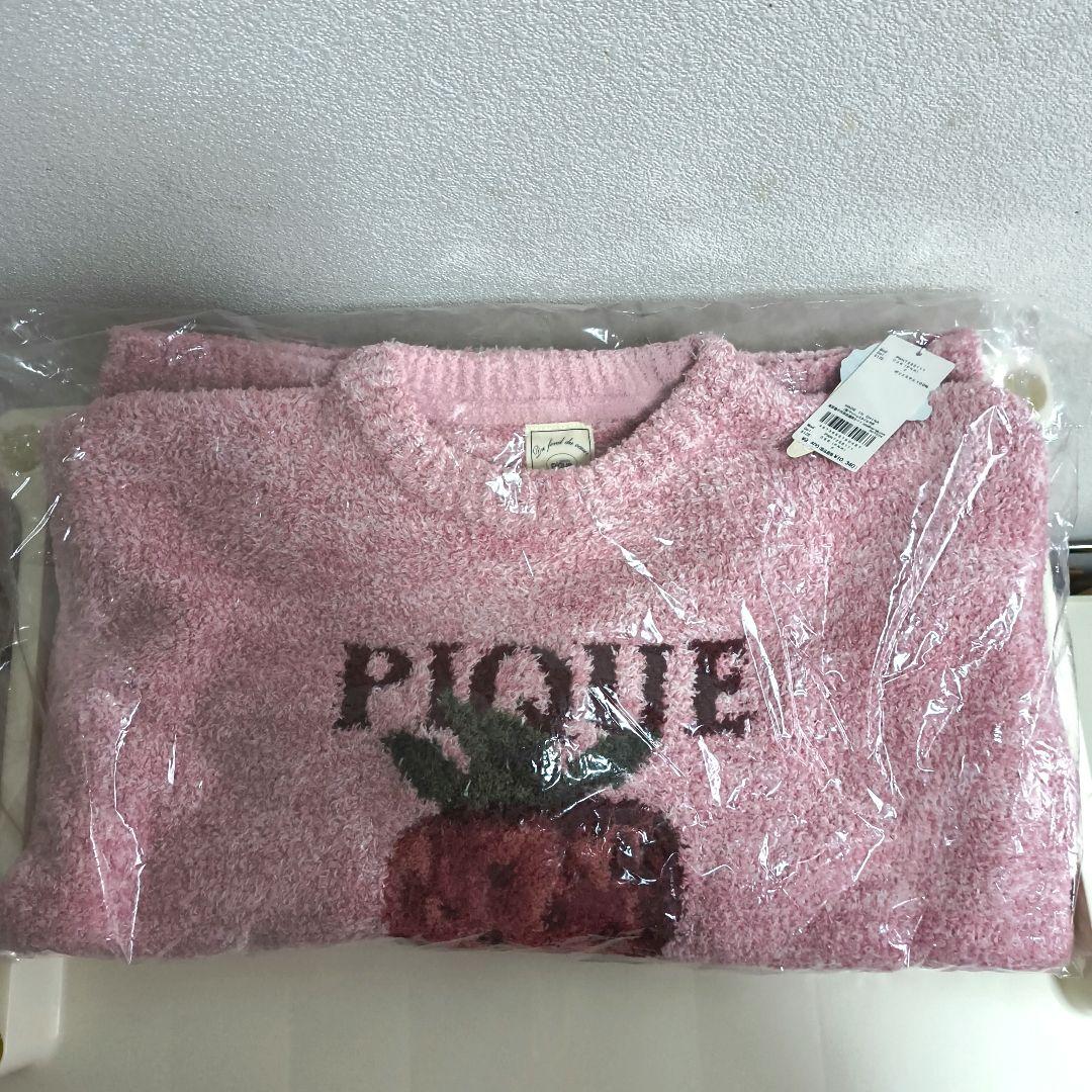 ♡新品 ジェラートピケ メランジストロベリージャガードプルオーバー ピンク