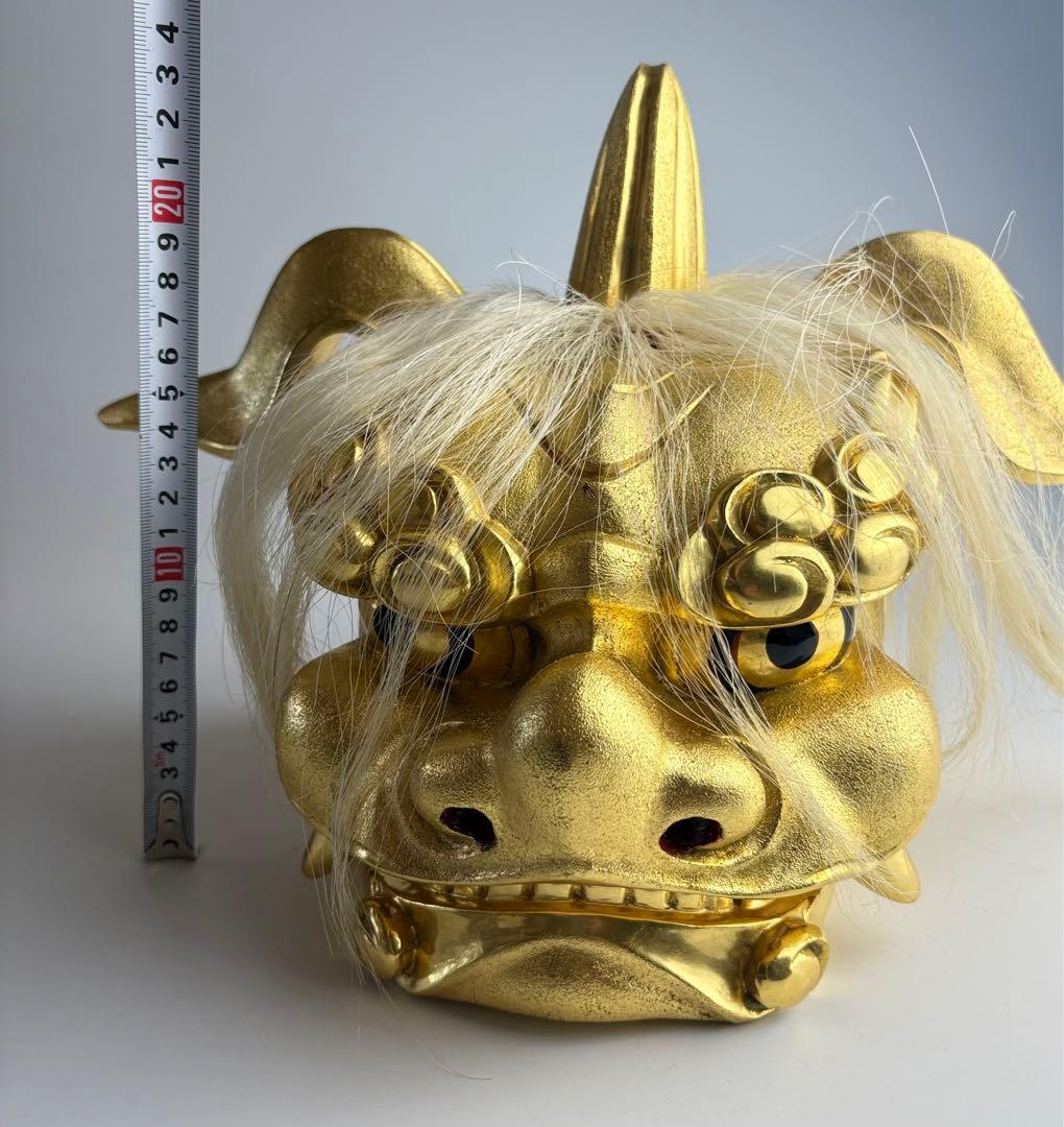 木彫獅子頭 獅子 置物 伝統工芸 木彫 獅子頭