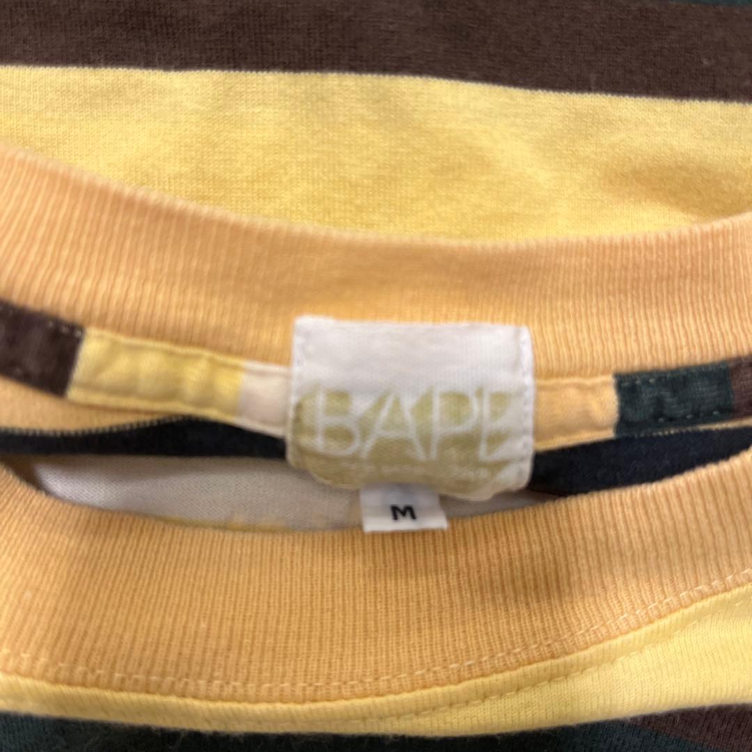 アベイシングエイプ　 bape kaws コラボ　Tシャツ　ボーダー　M