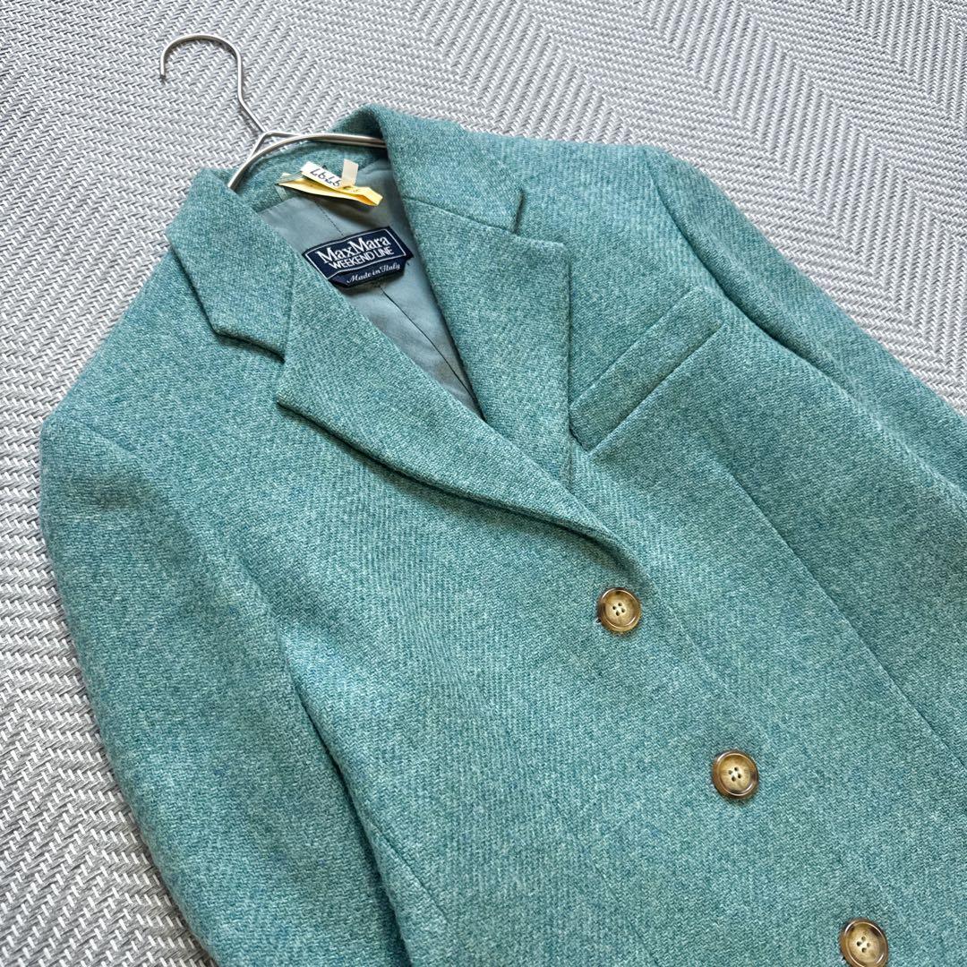 美品 MaxMara バージンウール100% テーラードジャケット グリーン M