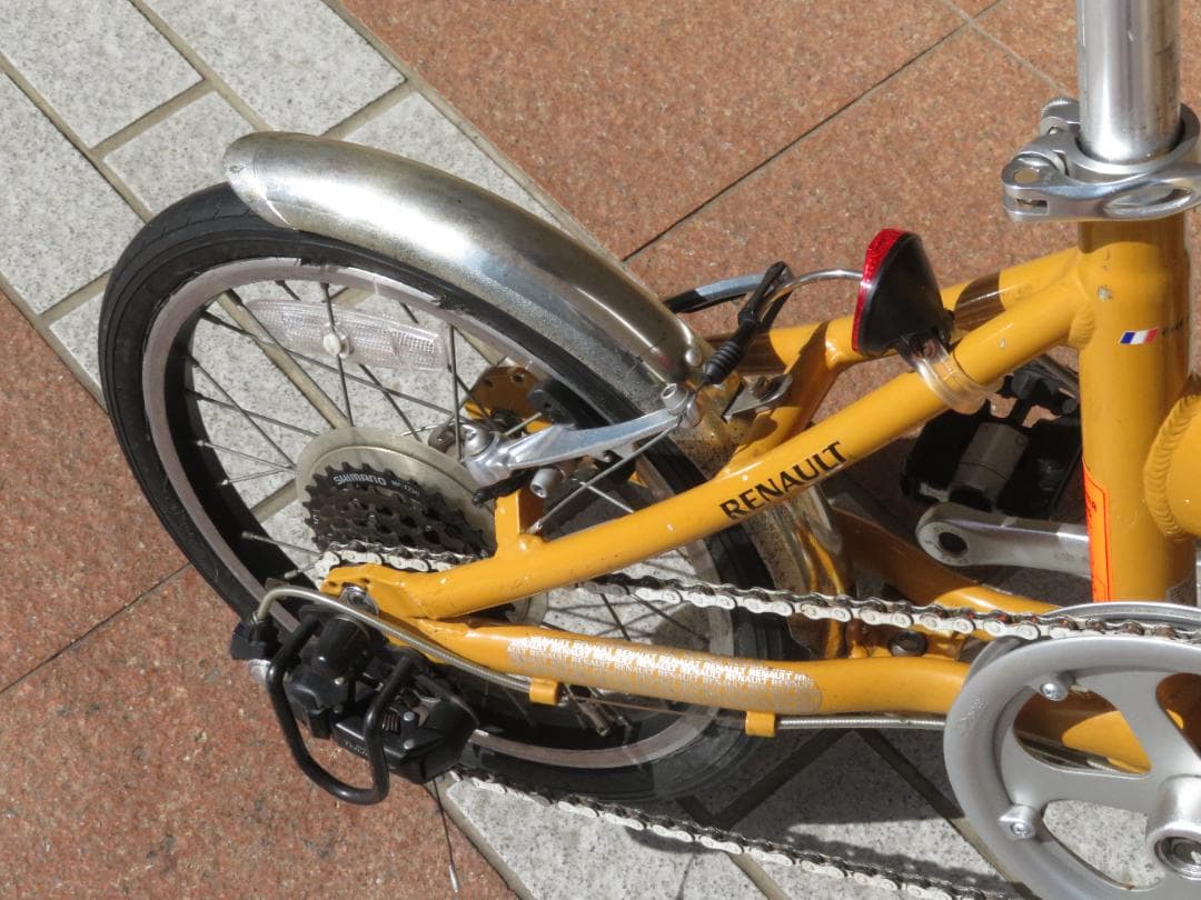 RENAULT 折りたたみ自転車 イエロー16\" 外装6段ギア　おまけ付き