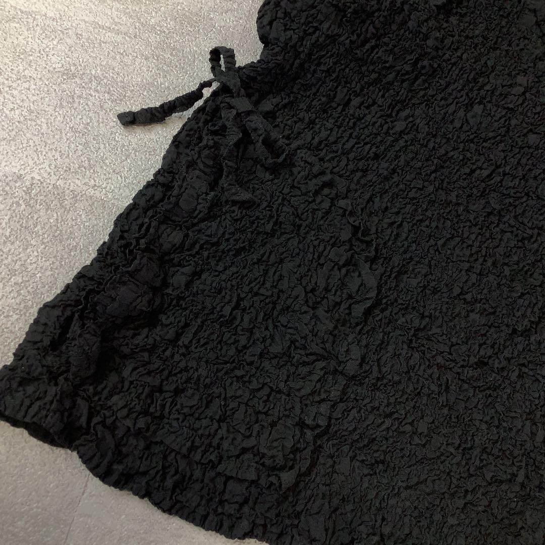 美品 me ISSAY MIYAKE リンクル カットソー 半袖 ブラック