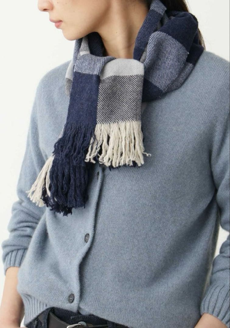 【美品】マーガレットハウエルBLOCK CHECK SCARF（神南店・OS限定