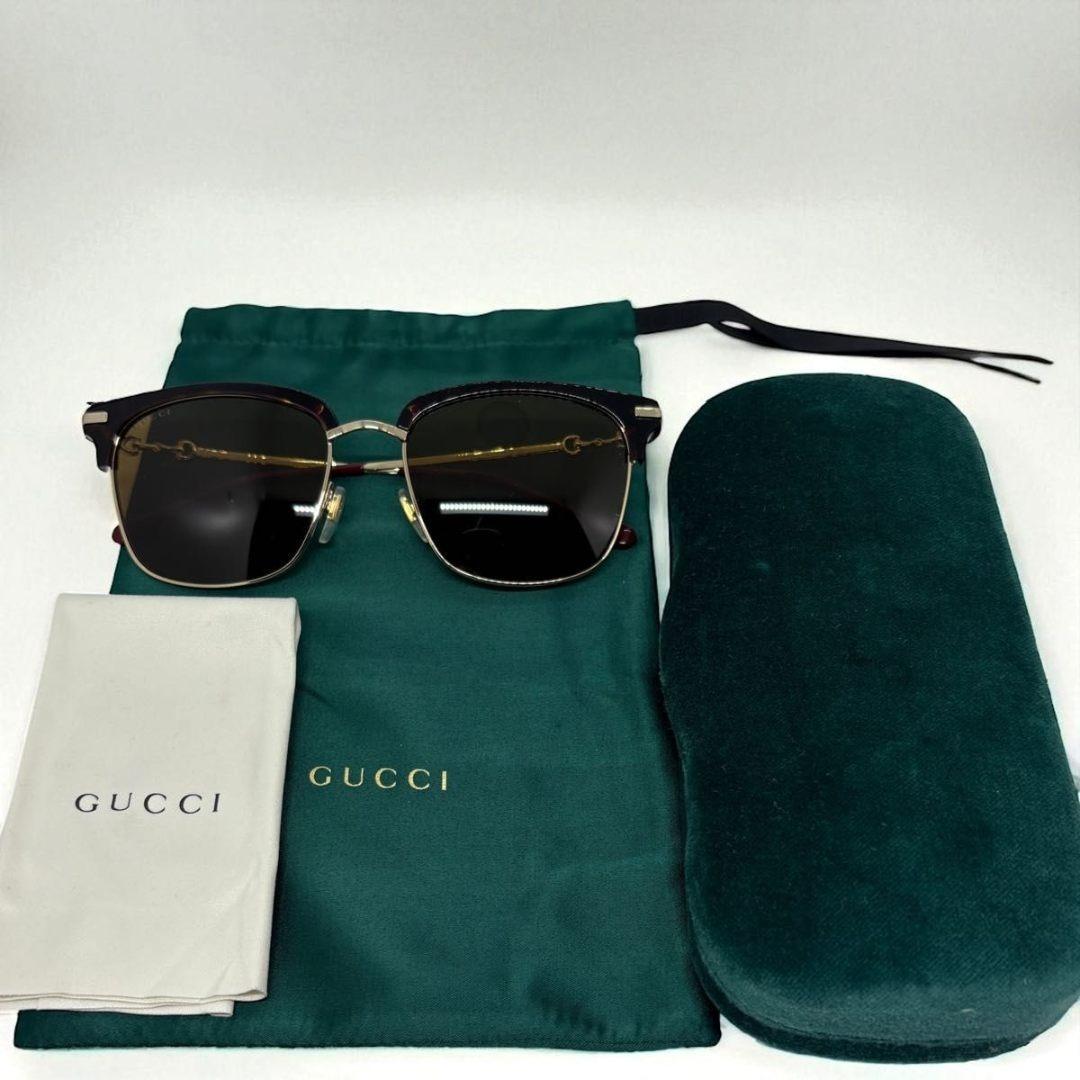 美品 GUCCI サングラス GG0918S ホースビット べっ甲 ゴールド
