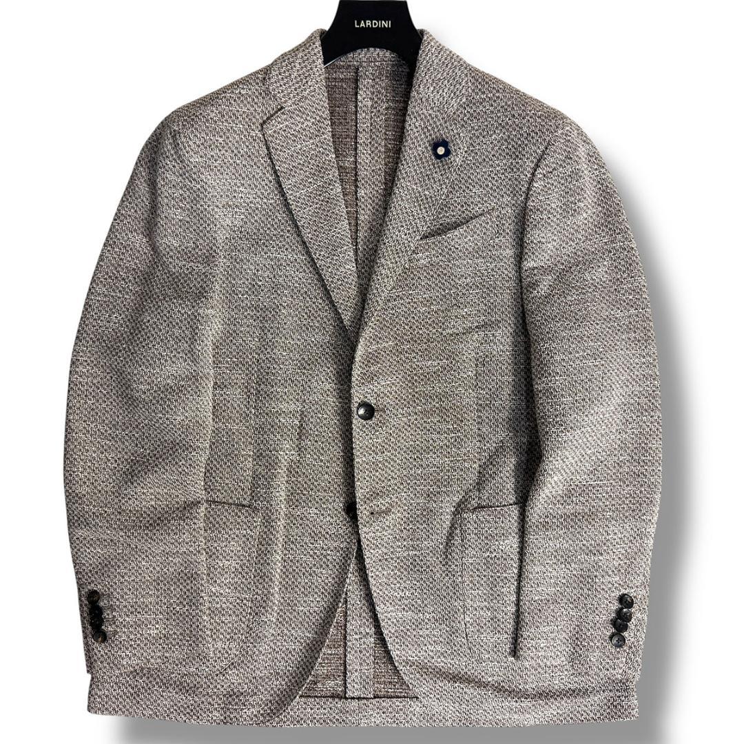 J3119 超美品 ラルディーニ リネンサマージャケット メランジブラウン 48