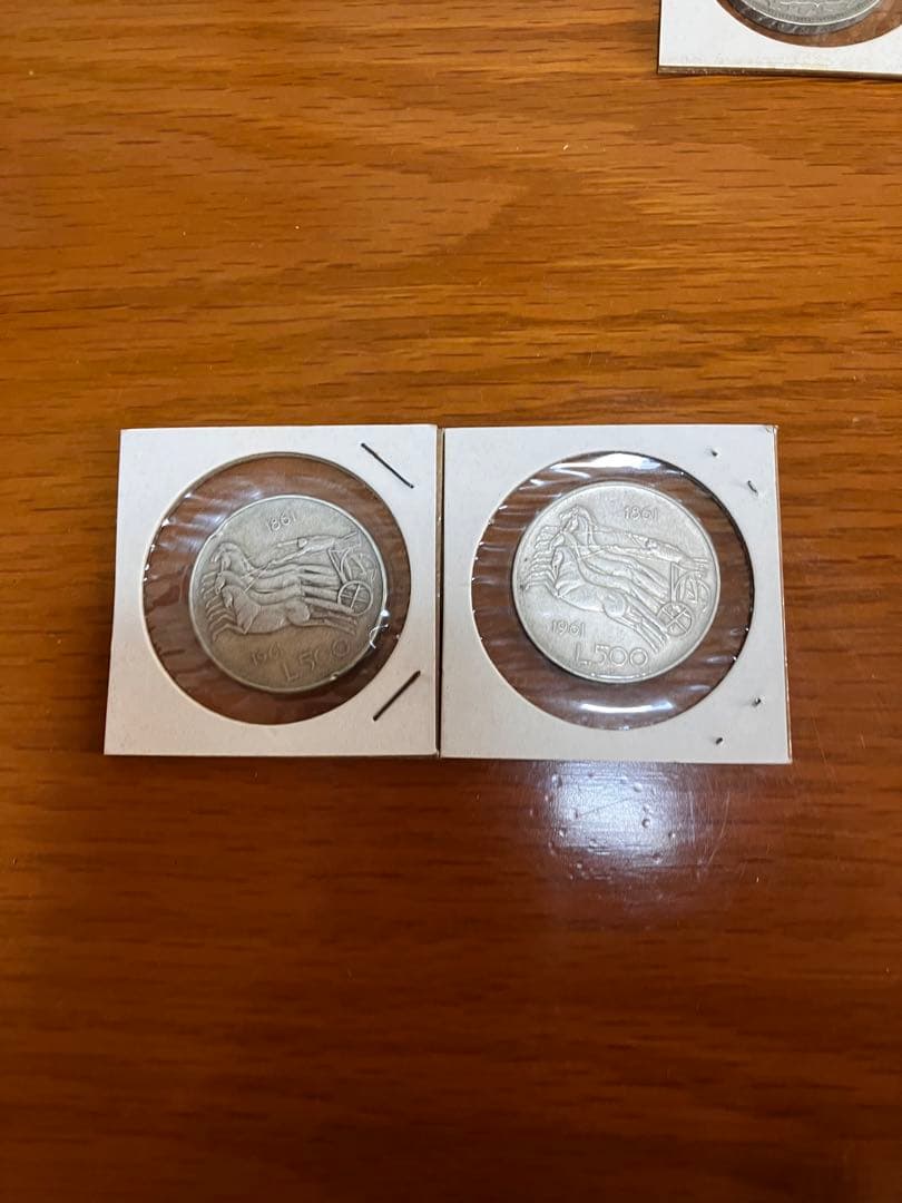 イタリア銀貨　500リラ　1961年　2枚セット