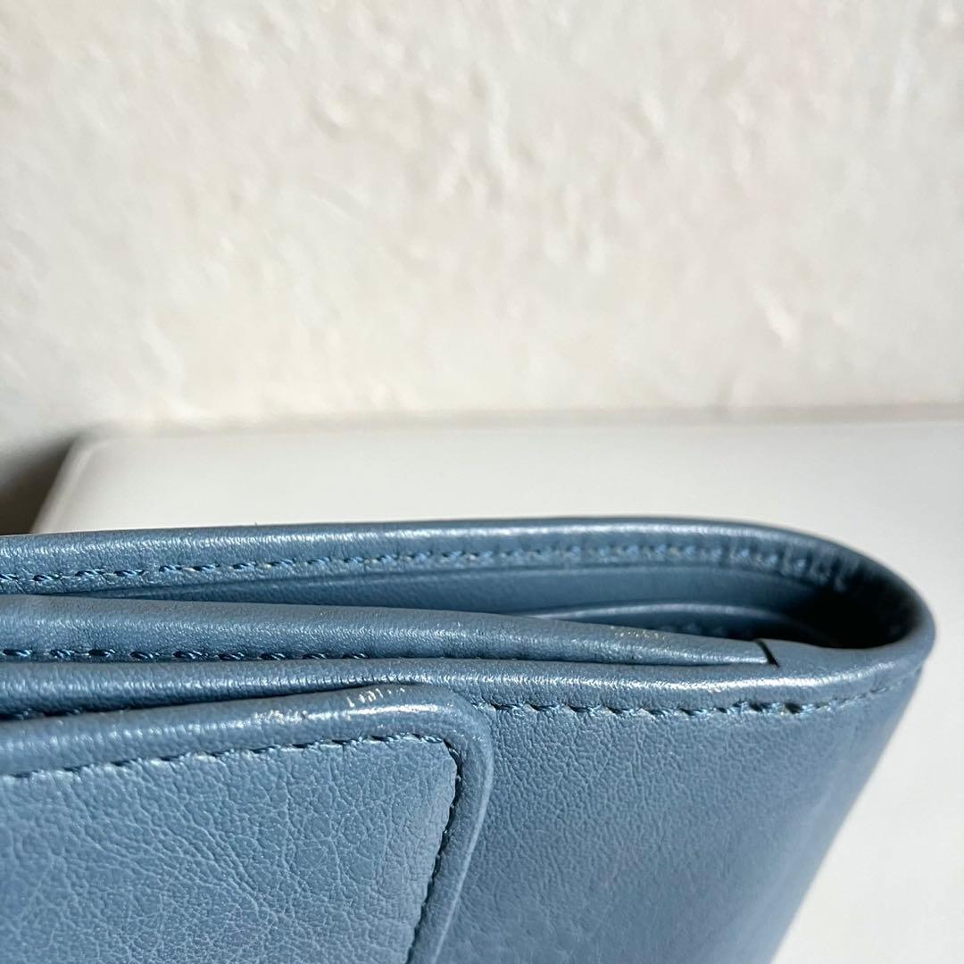 近年モデル HIROFU センプレ 2つ折り財布 ロゴ ノルディックブルー