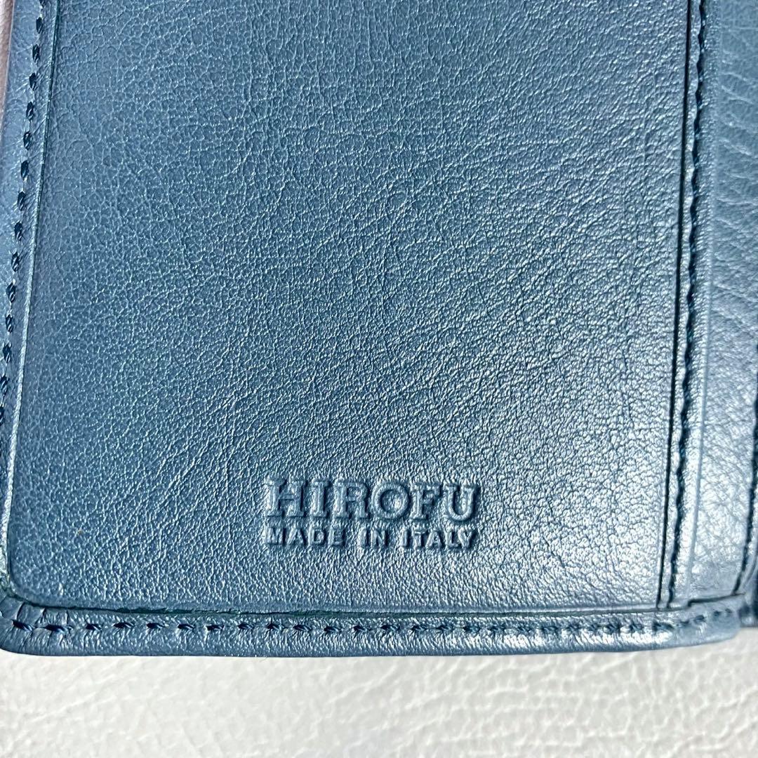 近年モデル HIROFU センプレ 2つ折り財布 ロゴ ノルディックブルー