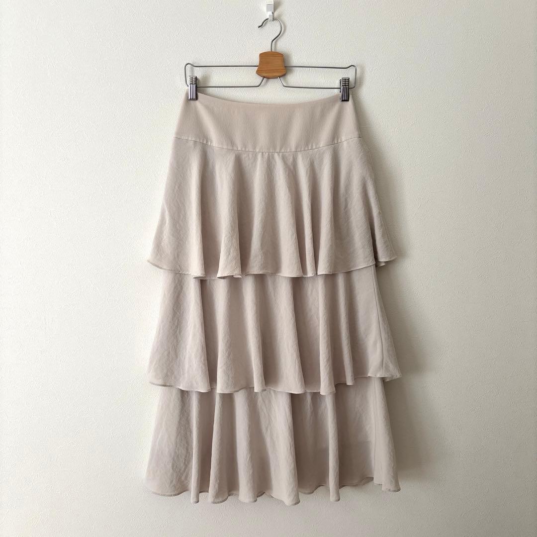 plage プラージュ ette Tiered スカート ベージュ