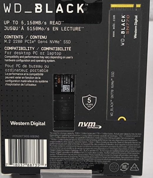 値下【新品・未開封】WDS200T3X0E WD_BLACK SN770 2TB