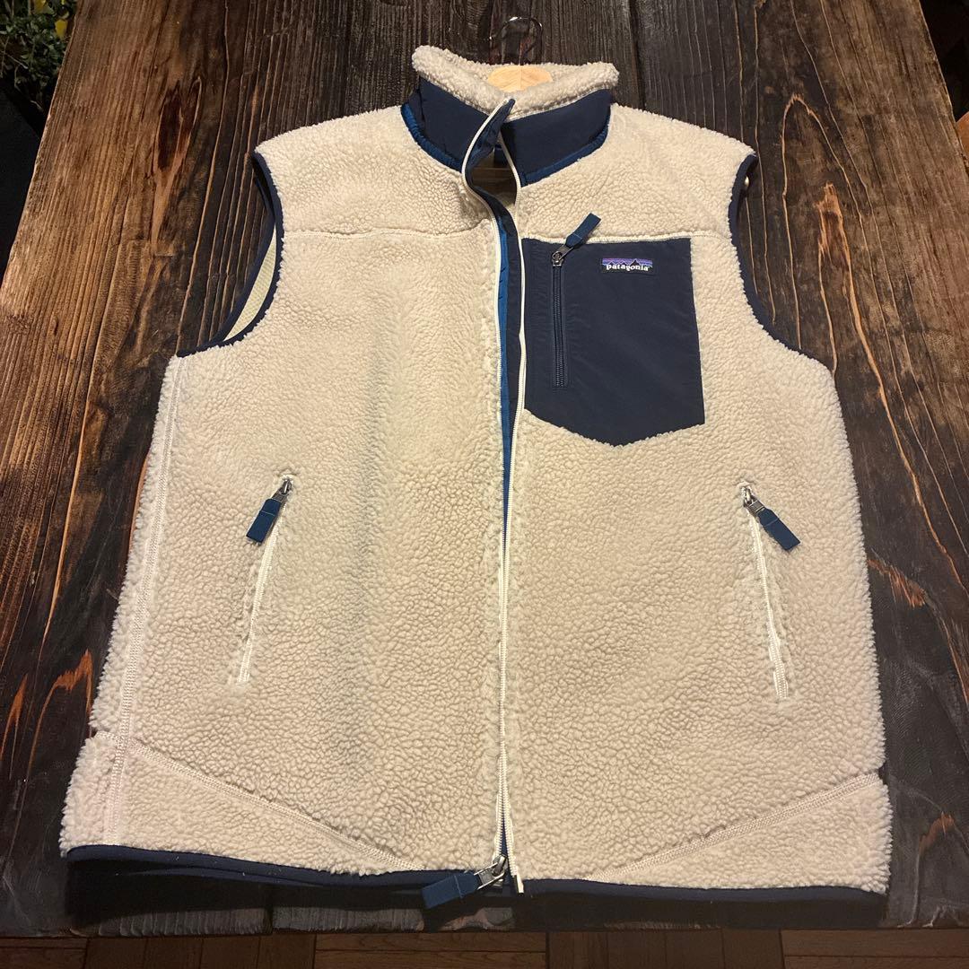 は*や様 【値下げ】patagonia レトロXベスト ホワイト・ネイビー