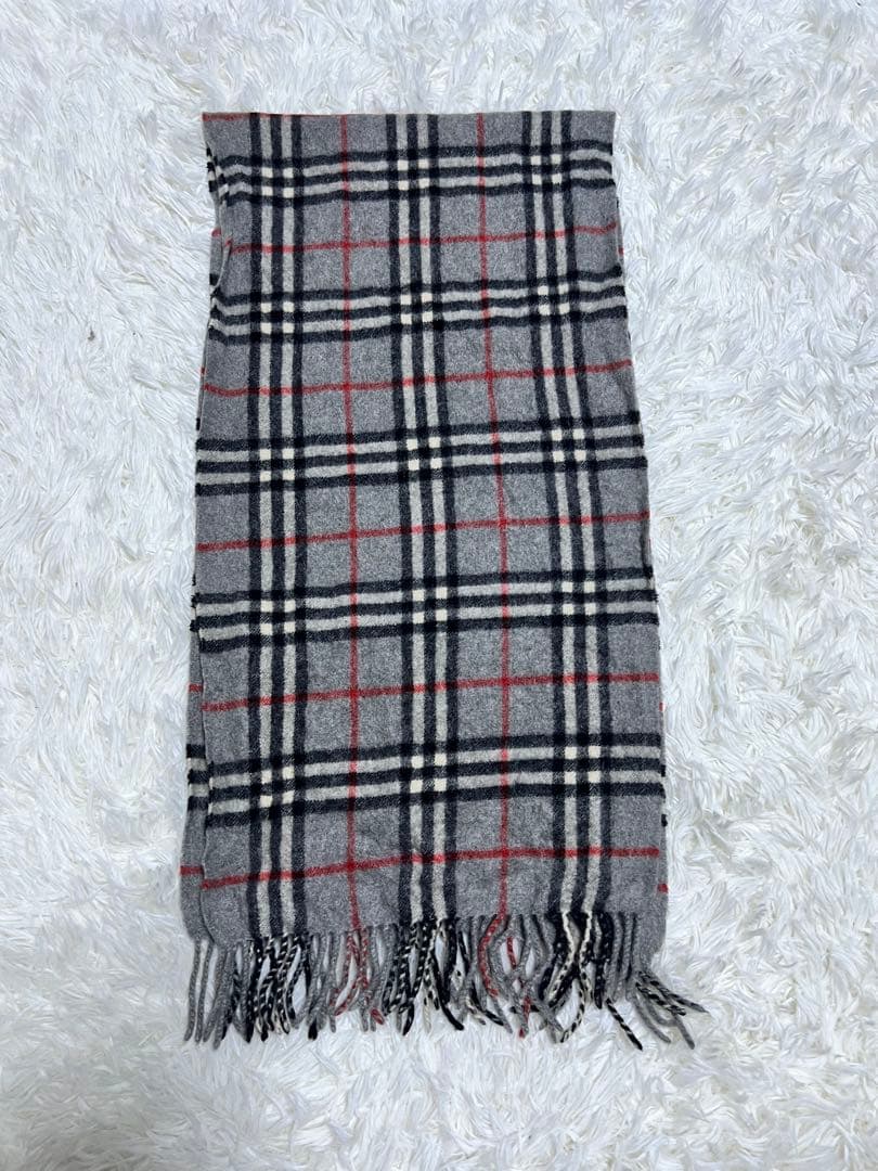 《美品》Burberrys カシミヤ100% チェックマフラー