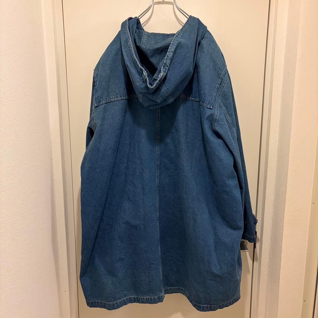 90s DENIM&coライナー付き デニム ダッフルコート 3XLサイズ