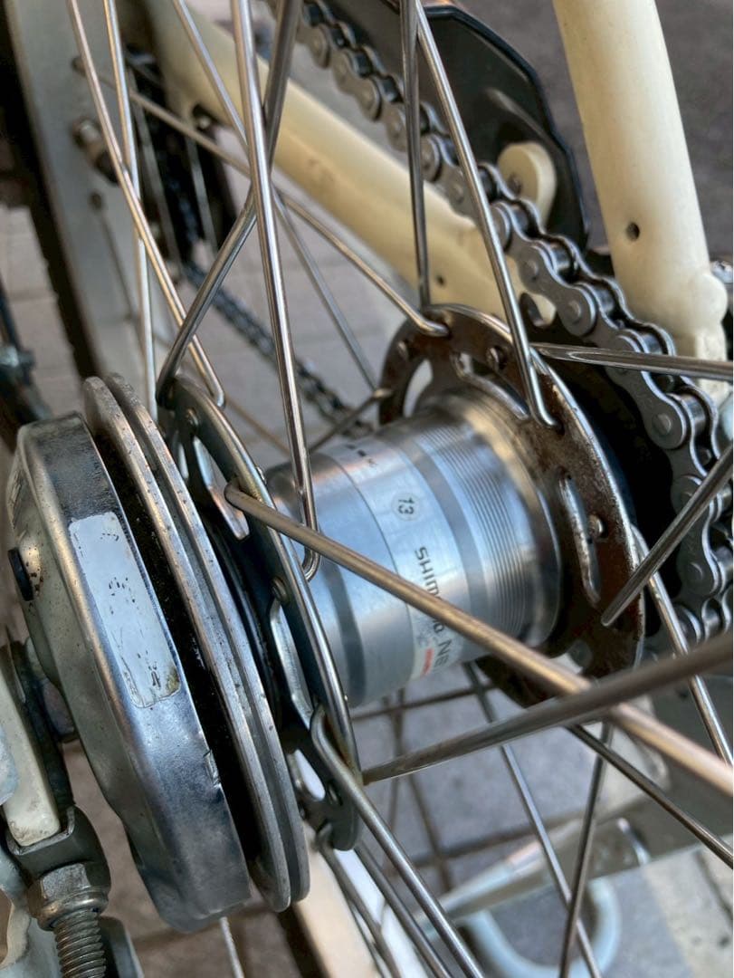 中古電動自転車 ヤマハ pasシオン 20インチ アイボリー 横浜 №3736