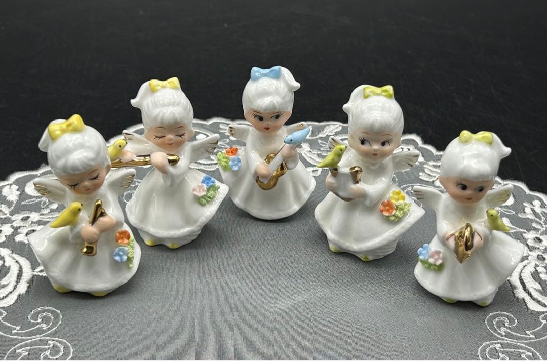 陶器　天使の音楽隊　トラピスチヌ修道院　エンジェル　5体　楽器　加藤工芸　希少品