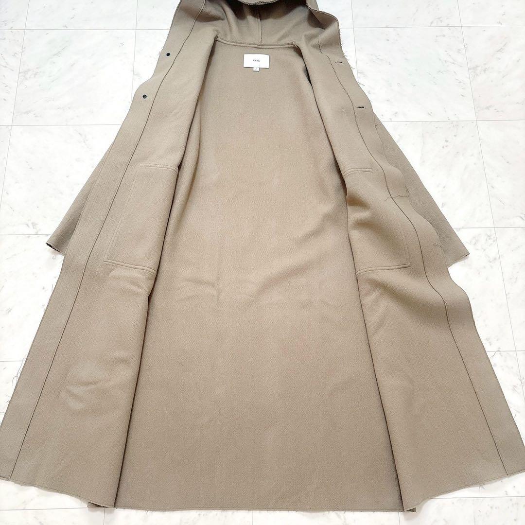 HYKE MELTON HOODED WORK COAT フーデッドコート