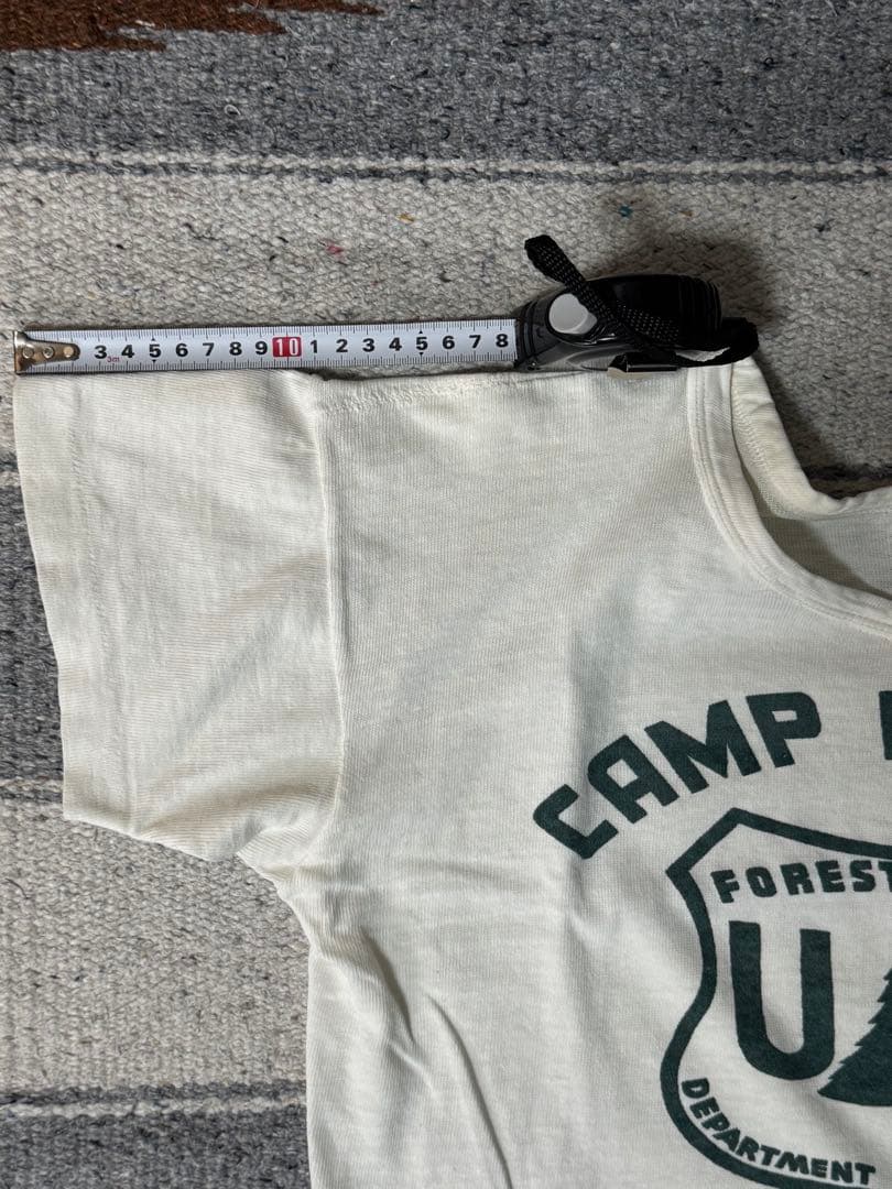 40s 40年代　染み込みプリント　Tシャツ　バインダーネック