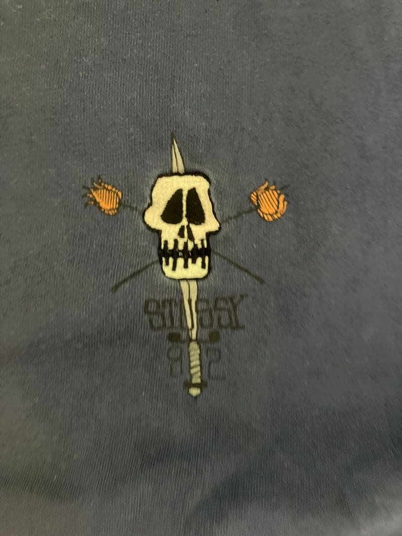 【激レア】80s 黒タグold stussy スカル刺繍 Tシャツ