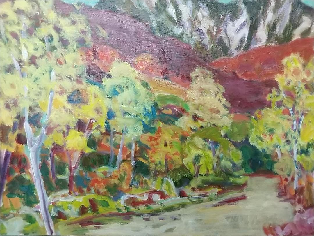 絵画「摩周岳」1976 F15 油彩画 油絵