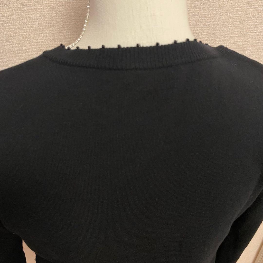 美品 FOXEY BOUTIQUE フォクシー カーディガン 黒 40 ビーズ