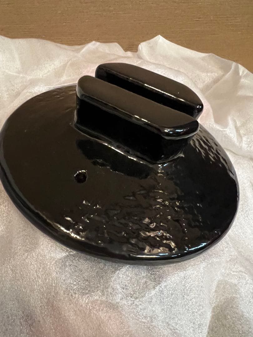 【未使用】雲井窯 信楽焼 黒楽 御飯窯 3合炊き 土鍋 高級炊飯鍋 元箱付