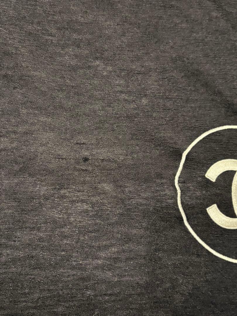 CHANEL ブラック カシミア大判マフラー　美品！