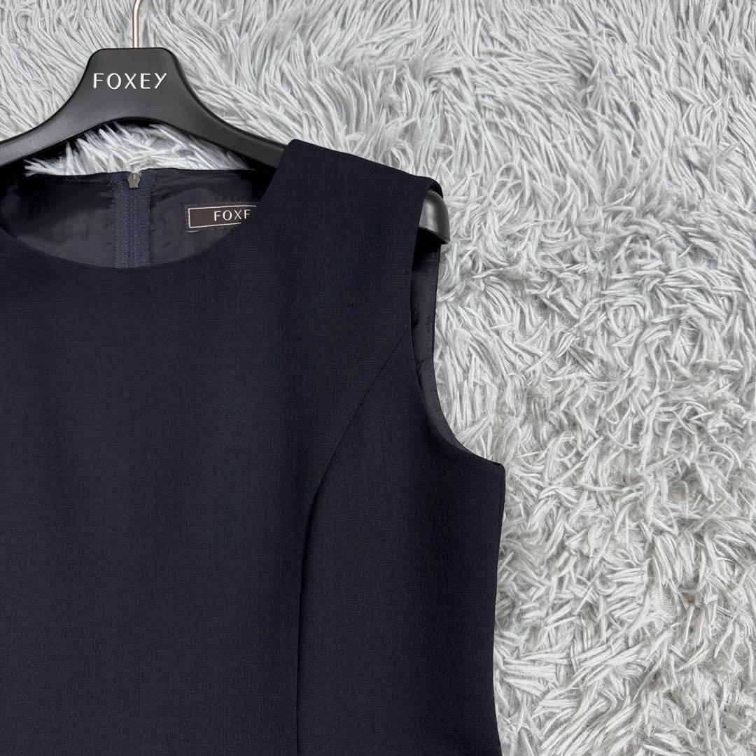 極美品✨2024年 フォクシー 15万 フレンチフラップドレス ダブルフェイス