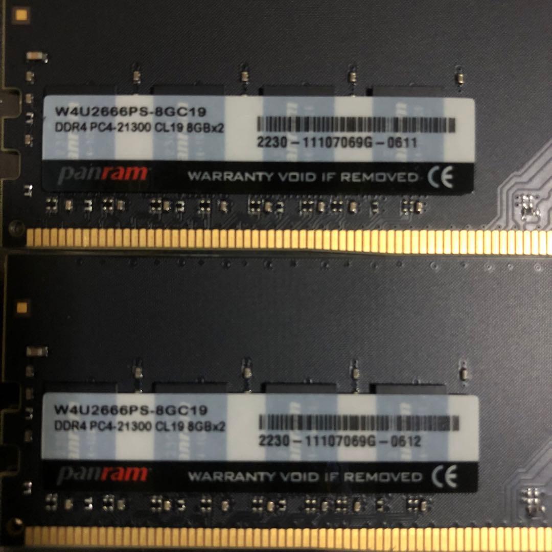 メモリー CFD Panram DDR4-2666 W4U2666PS-8GC19