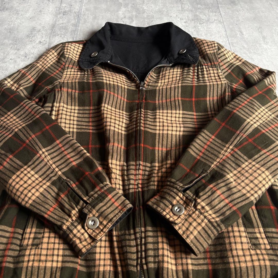 【00s vintage】リバーシブル　スイングトップ　チェック　短丈　古着