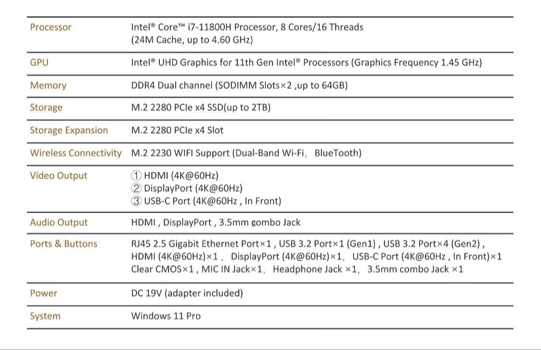 【未使用】MINISFORUM Core i7 16GB/500GB Win11