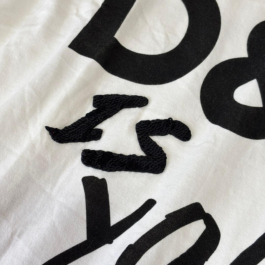 ドルチェ＆ガッバーナ ロゴTシャツ 36 白 スパンコール