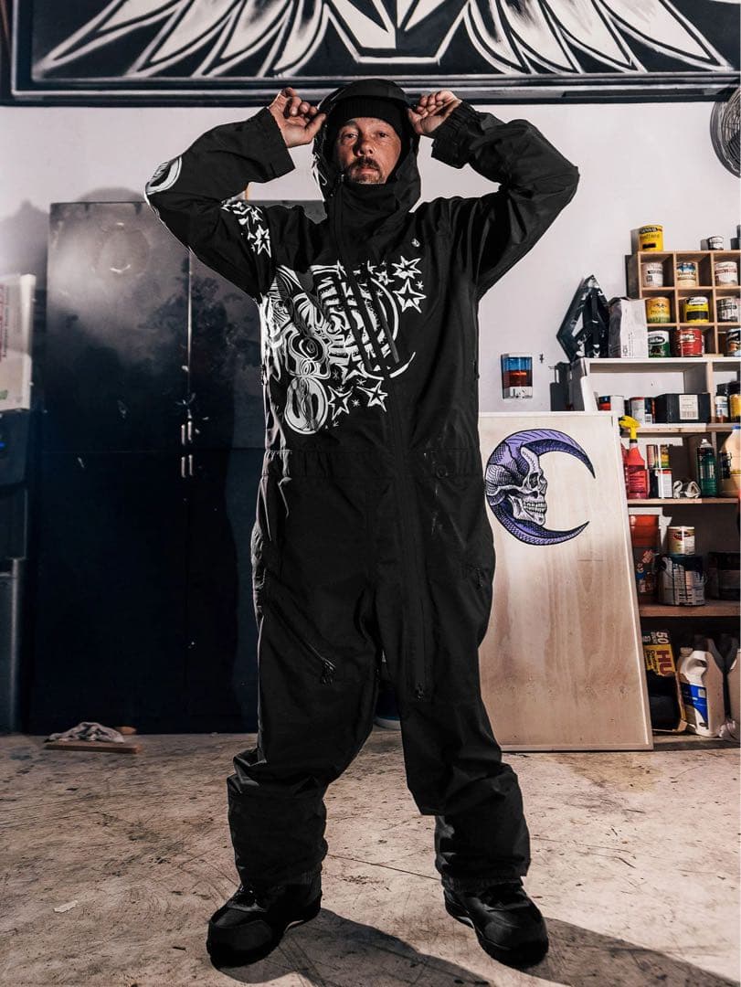 VOLCOM ジェイミーリン つなぎ ブラック オーバーオール L
