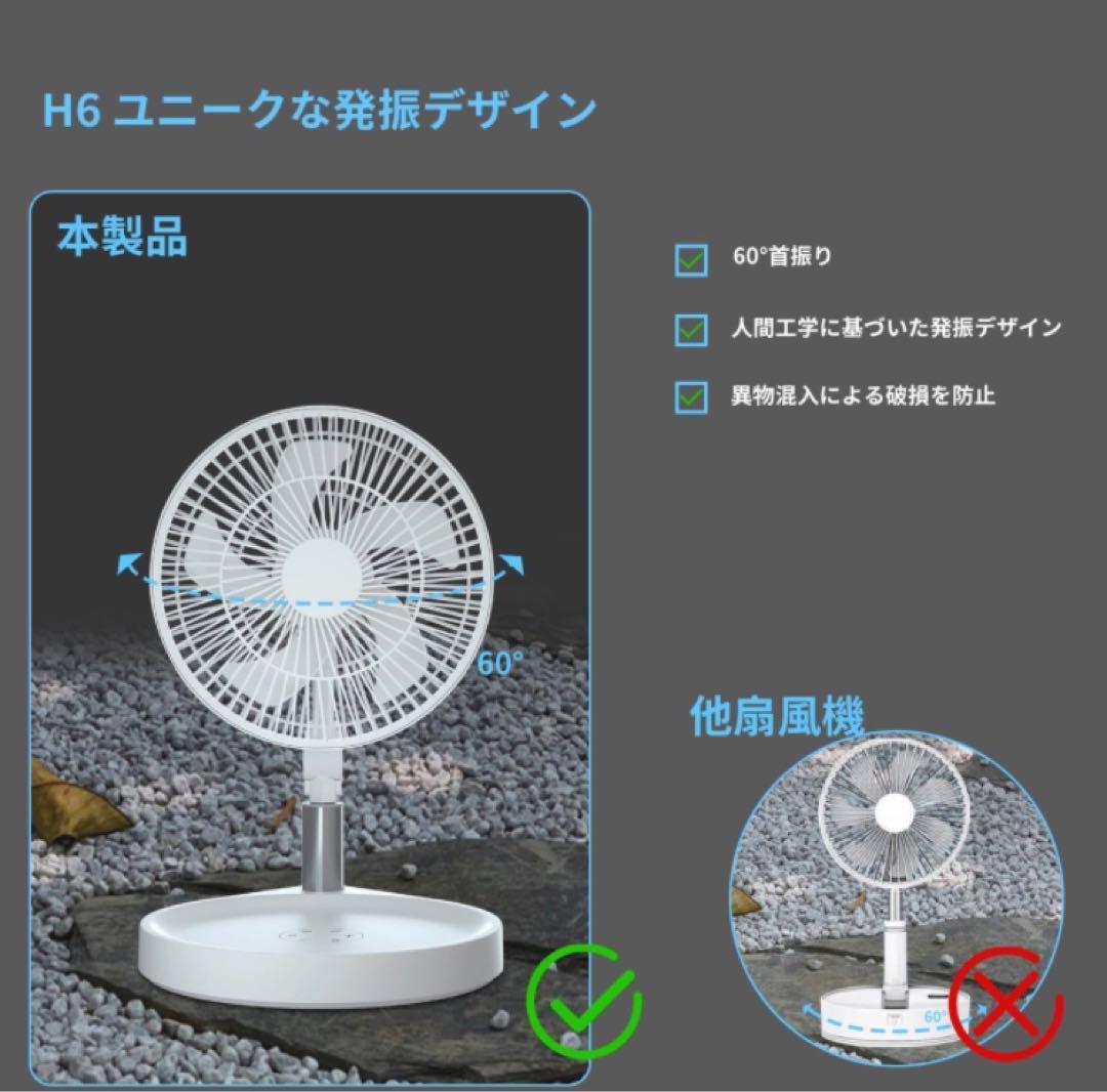 扇風機 折りたたみ コードレス扇風機 リビング 卓上扇風機 10000mAh