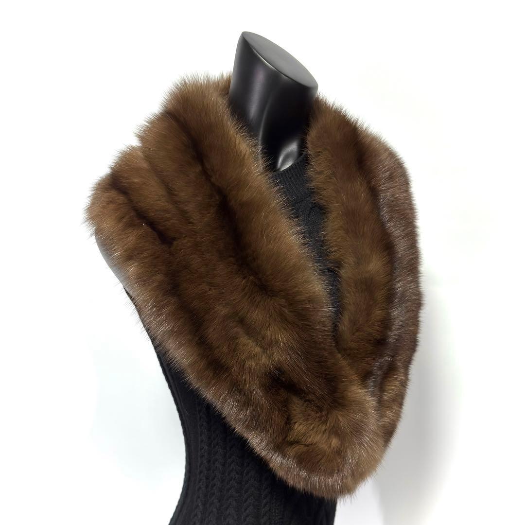 【黒貂】RUSSIAN SABLE ロシアンセーブル リアルファー ショール