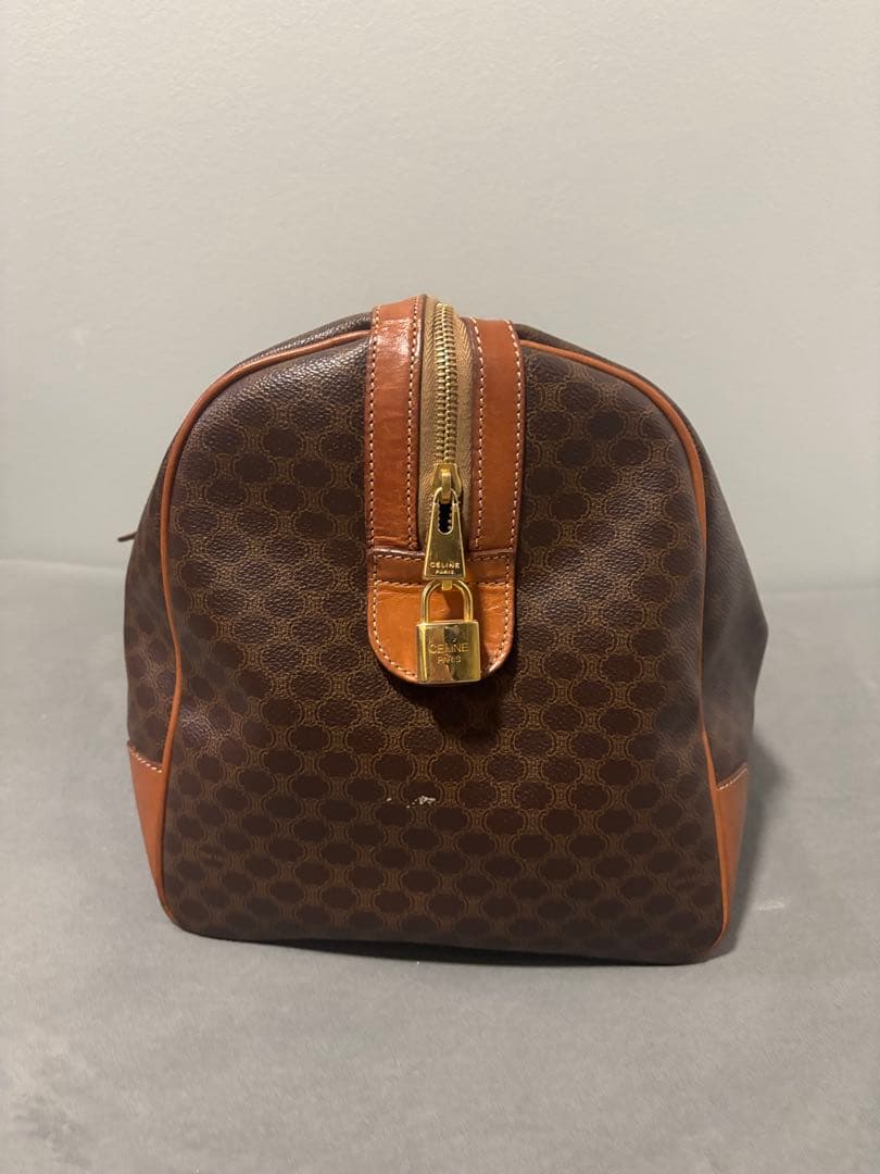 希少 CELINE セリーヌ マカダム柄 ボストンバッグ ブラウン ヴィンテージ