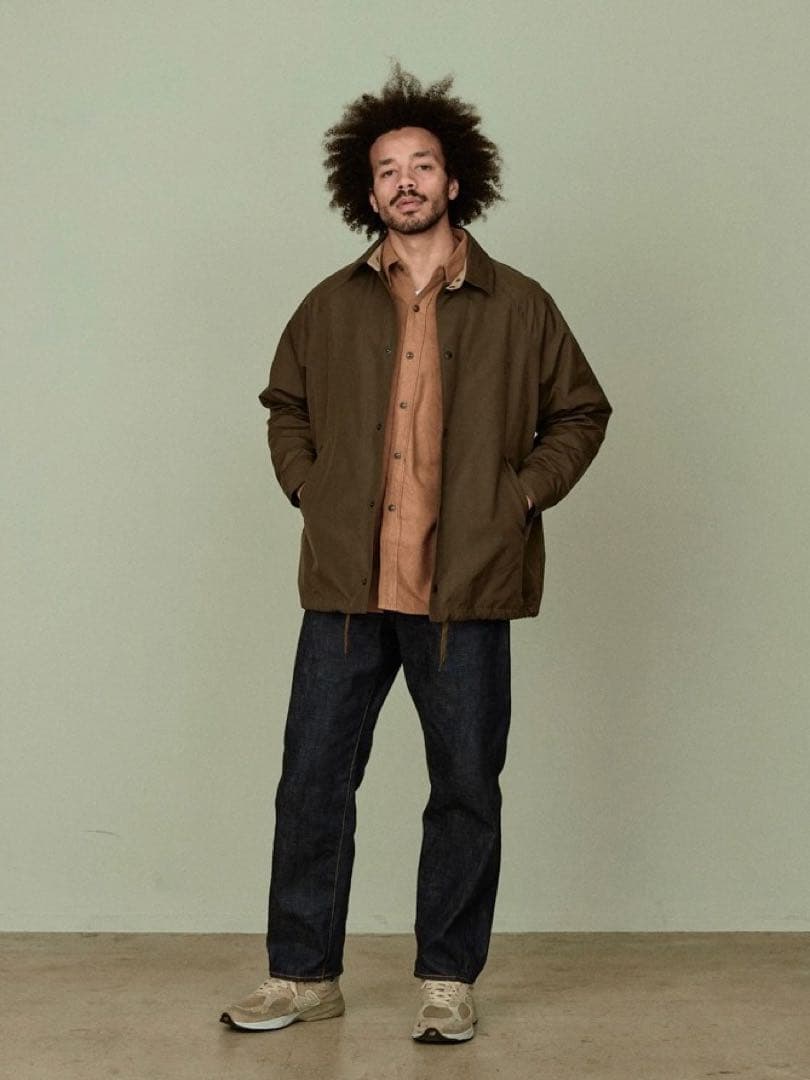 A Vontade Coaches Jacket オリーブLサイズ チンスト付き
