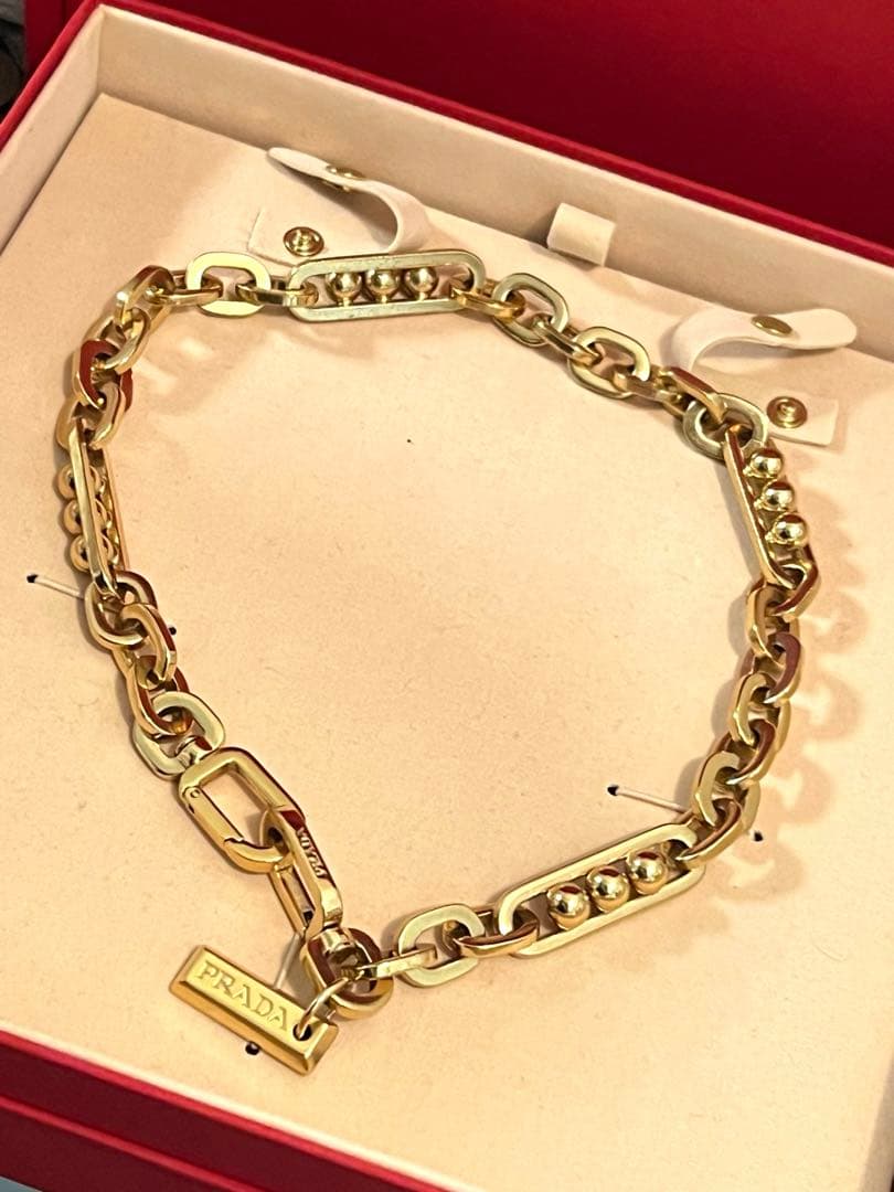 【希少/即発送】PRADA Chain Necklace ゴールド 50 cm