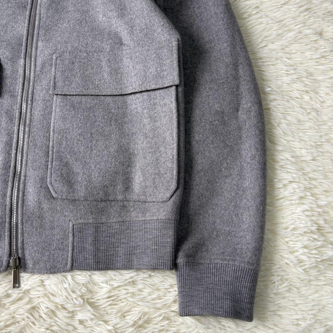 美品 Theory ウールカシミヤリバーシブルブルゾン ジャケット グレー 紺