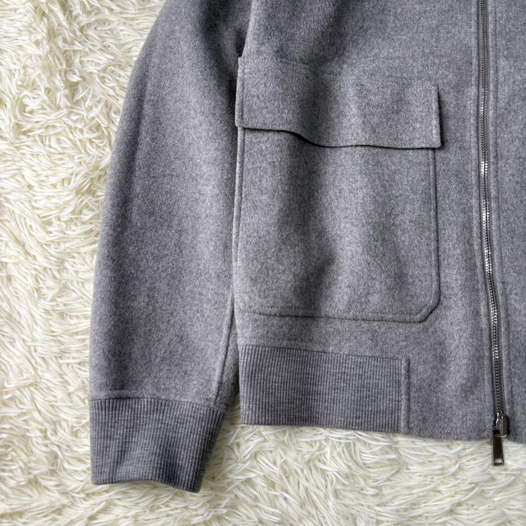 美品 Theory ウールカシミヤリバーシブルブルゾン ジャケット グレー 紺